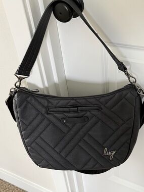 lug Quilted Black Crossbody Bag